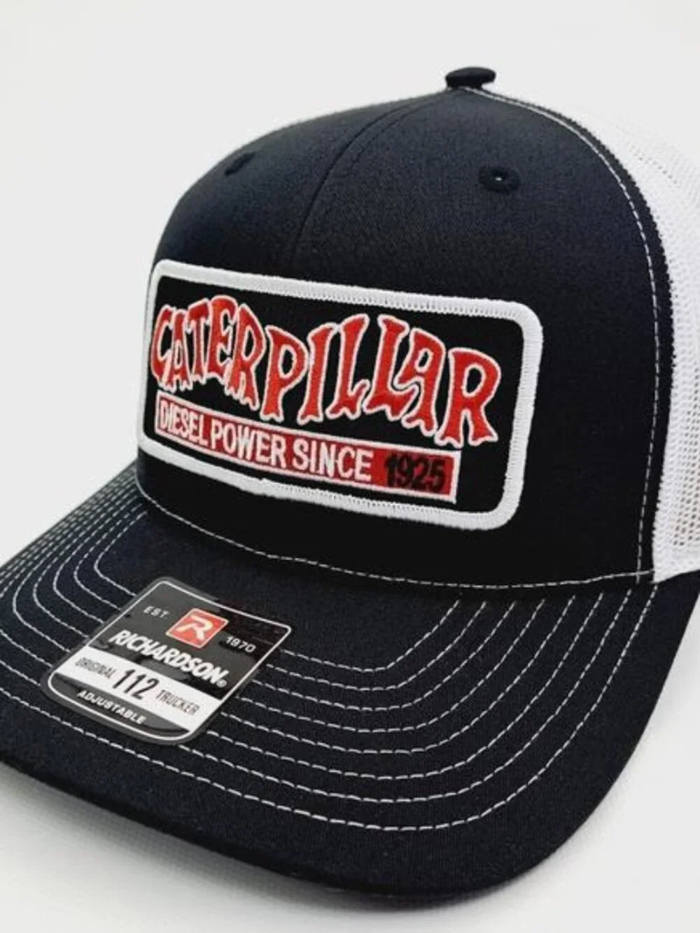 Caterpillar Diesel Retro Vintage Style Patch Hat - Black Mesh Snapback USA Made